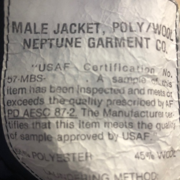 Vintage Air Force 1980's bomber jacket 40 R great condition dark navy - Picture 5 of 9